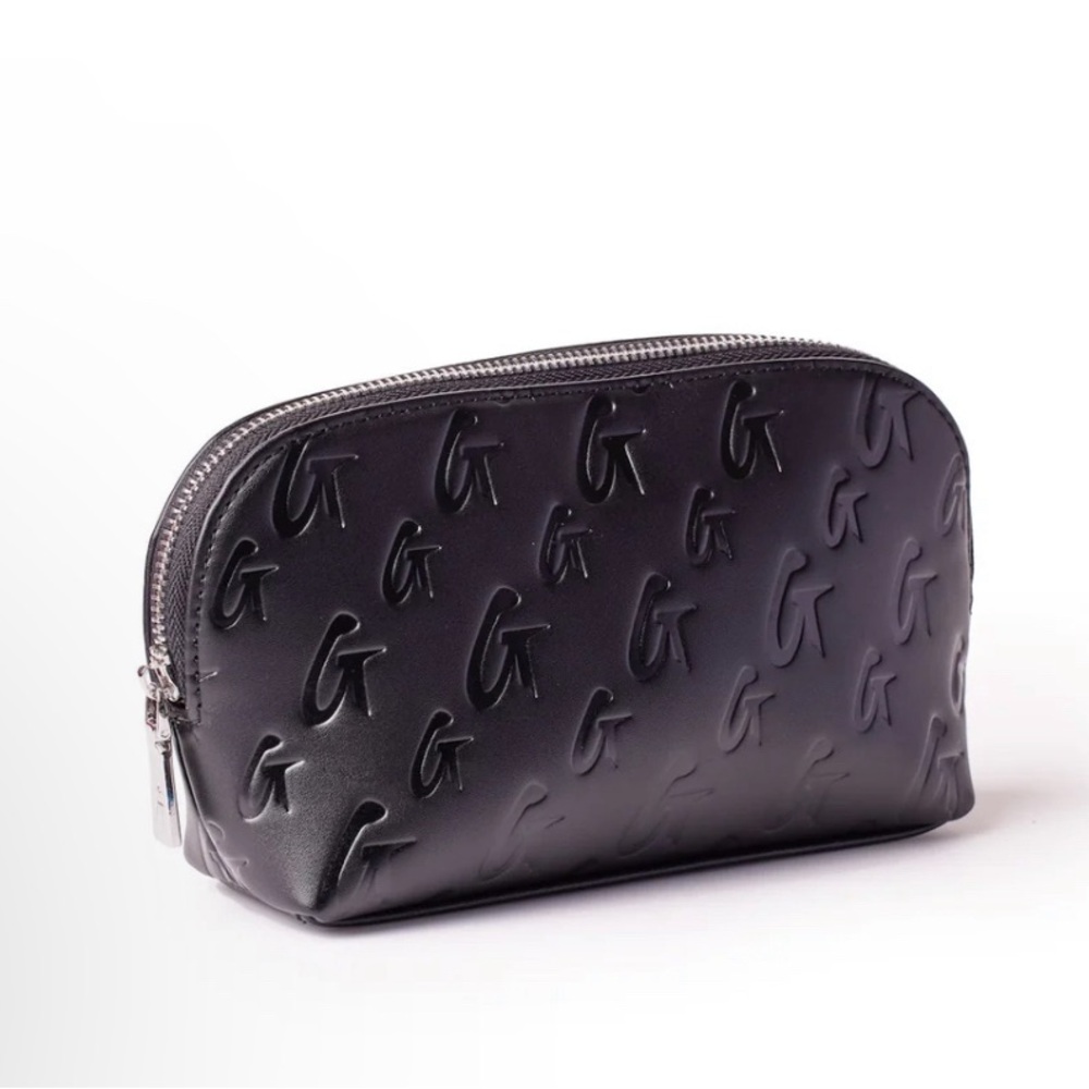 Glam-Aholic Monogram Cosmetic Pouch Matte Black x Black